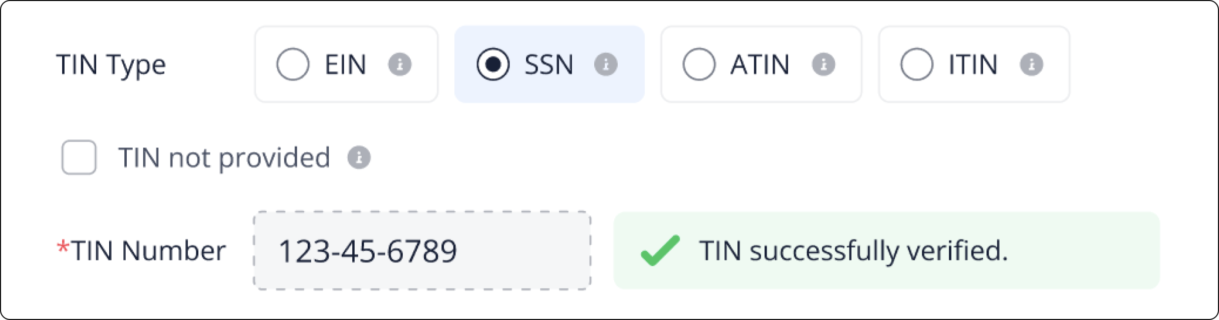 tin validation screenshot